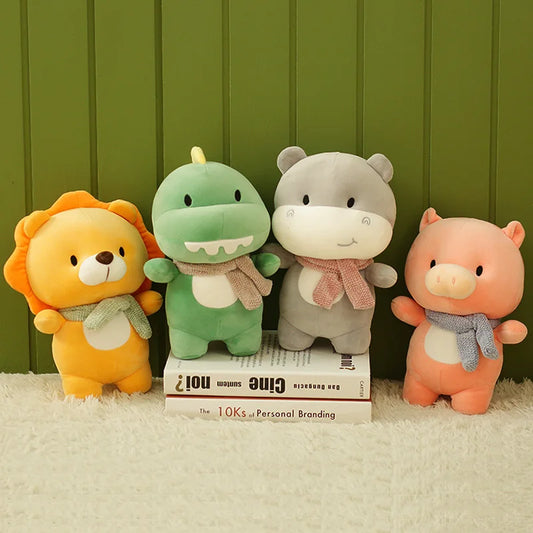 Stuffed Dinosaur, Pig, Hippo, Lion Plush Toys