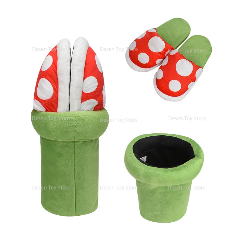 Mario Bros Plush Toys Big Poison Piranha Plant Slippers