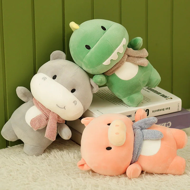 Stuffed Dinosaur, Pig, Hippo, Lion Plush Toys