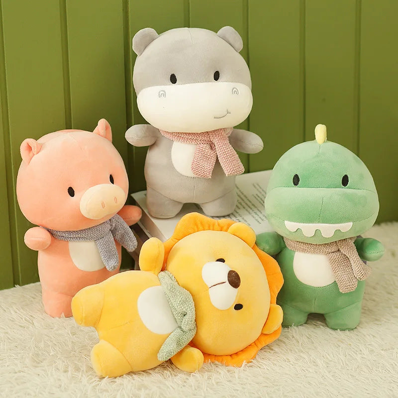 Stuffed Dinosaur, Pig, Hippo, Lion Plush Toys